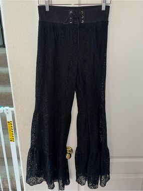Velzera Black Lace Flare Pants
